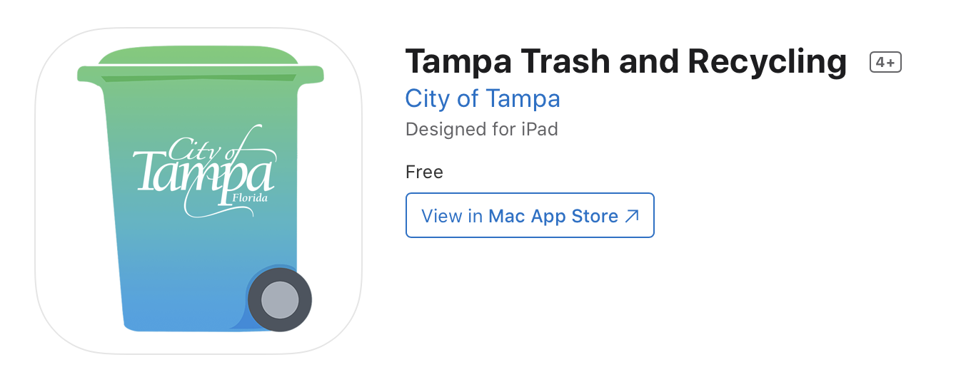 Tampa Solid Waste Department Launches Tampa Trash and Recycling App